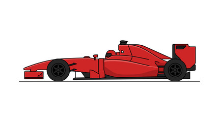Fototapeta premium Modern Red Formula Racing Car Illustration
