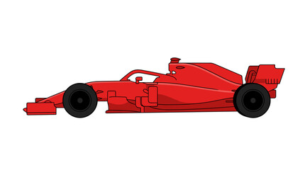 Fototapeta premium Sleek Red Formula One Sports Car Vector