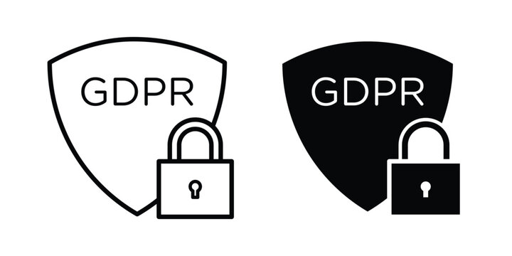 GDPR shield icon Illustration set Eps10