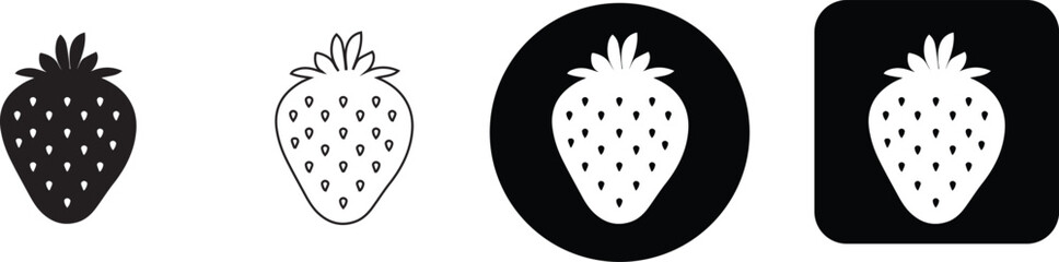 Strawberry berry fruit icon vector set isolated on white background web graphic design © Nusrat