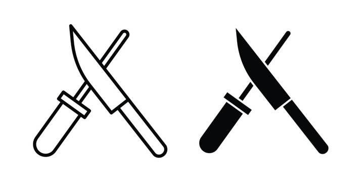 Knife sharpener icon Illustration set Eps10