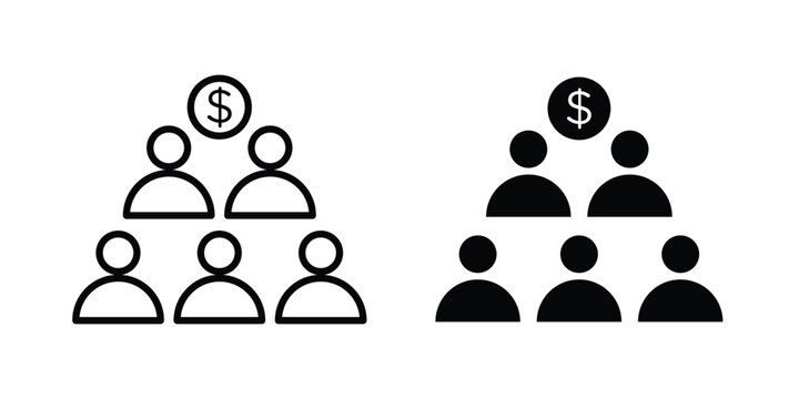 Ponzi scheme icon Illustration set Eps10