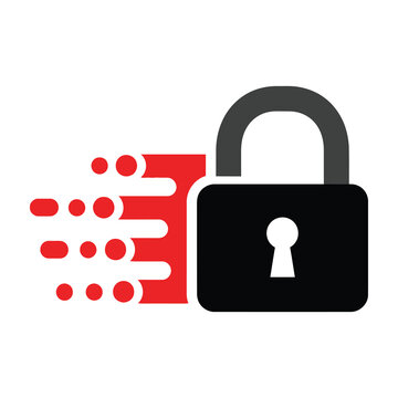 Padlock with binary code security concept