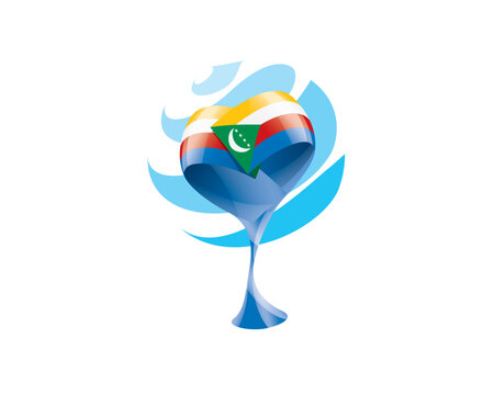 Floral emblem of the Comoros flag in the form of a heart