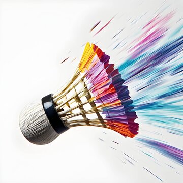 badminton shuttlecock isolated on white