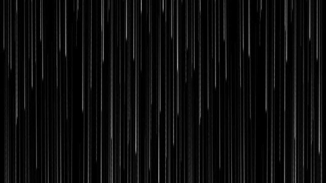 Abstract Vertical White Lines Streaming Downwards on Black Background for Data Flow and Technology Concepts
