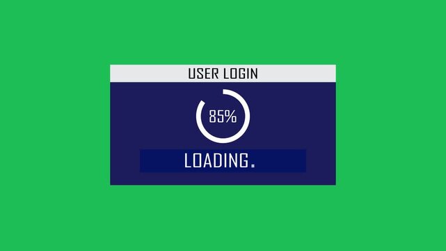 User login interface animation showing an unlocked padlock and authorized access text on a chroma key green screen background, depicting cybersecurity authentication and successful validation.
