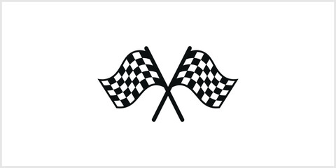 Fototapeta premium Two Crossed Racing Flags
