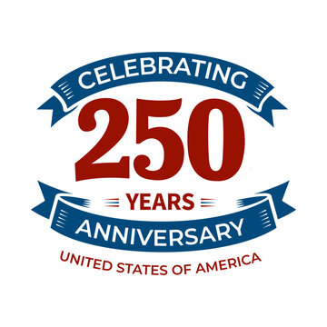 Celebrating 250 years anniversary united states of america logo design