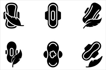 Sanitary pad icon concept set. Simple icon collection on white background © NAPISAH