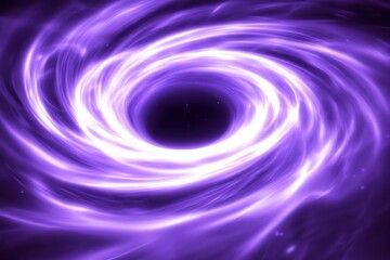 Fototapeta premium Abstract purple swirl vortex with glowing energy and dark center, event horizon