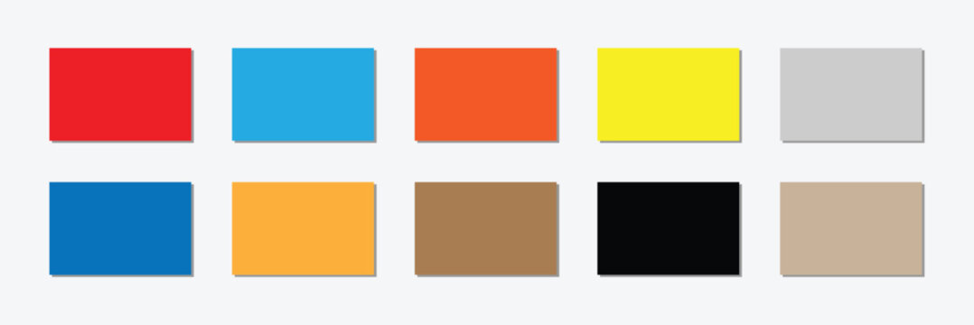 Action button web templates icon vector simple graphic flat illustration set, rectangle and rounded interface elements empty blank orange red blue green purple color minimal modern image . EPS 10 .