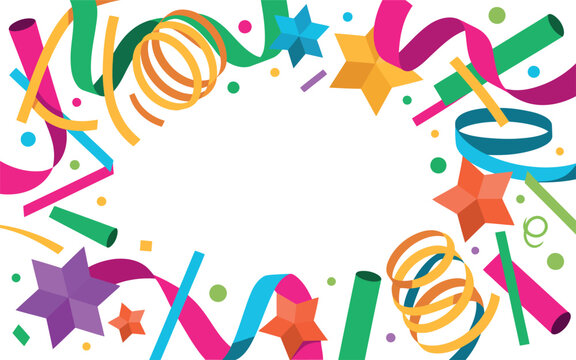 Colorful festive confetti border for celebration design