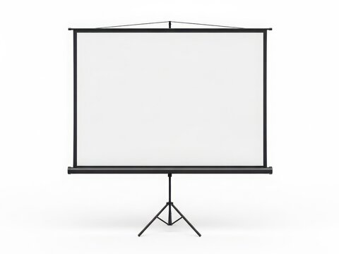 A portable whiteboard with a sturdy tripod stand and a magnetic surface for presentations.