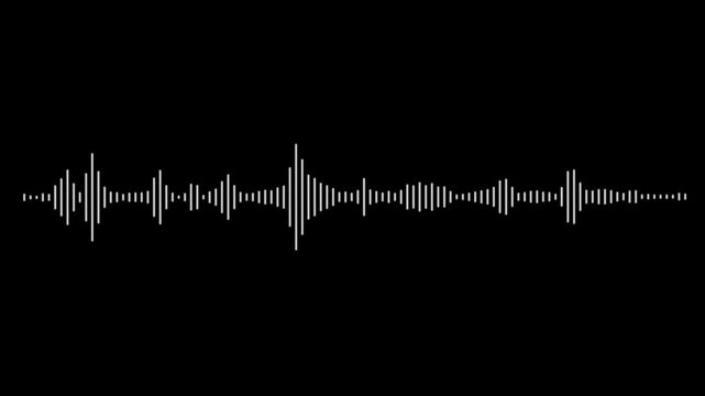 audio waveform spectrum animation. music equalizer rhythm bars frequency meter, line digital minimalist sound wave animation on transparent background, audio wave visualization voice record