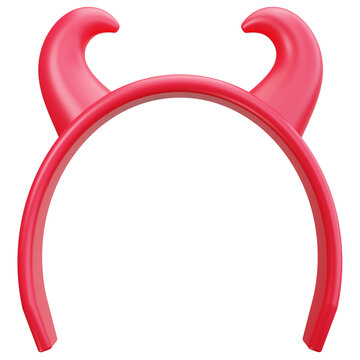 Devil Horn Costume Headband 3D Illustrations
