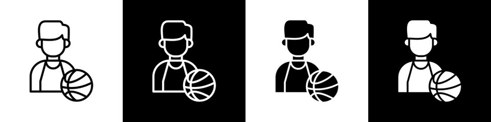 Basketball black and white icon design concept   © okta
