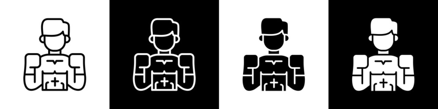 Boxing black and white icon design concept	
