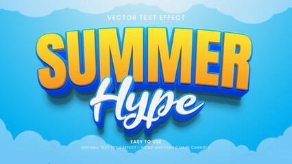 summer hype editable text effect 3d text  © cuplis design