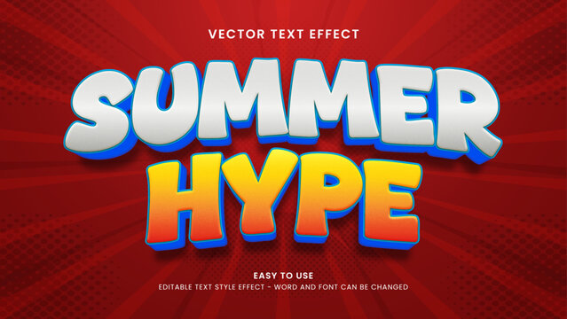 summer hype editable text effect 3d text 