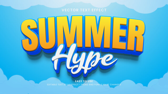 summer hype editable text effect 3d text 