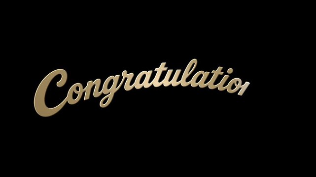 Congratulations Handwritten Script Animation ( gold )