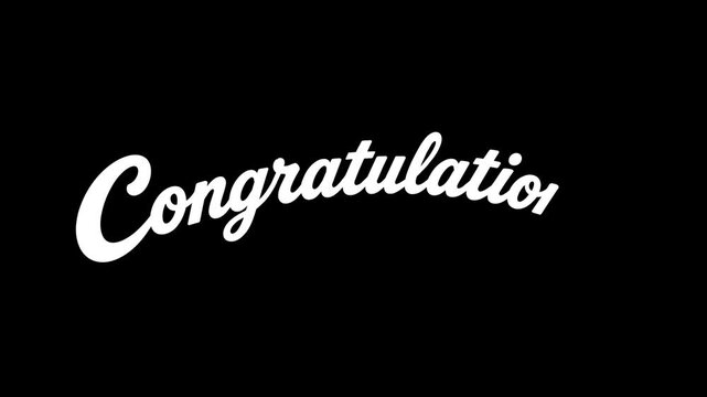 Congratulations Handwritten Script Animation ( background transparent )