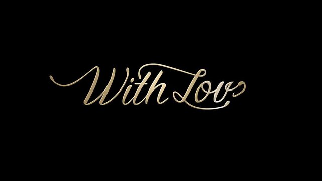 With Love Handwritten Calligraphy Animation ( Gold )