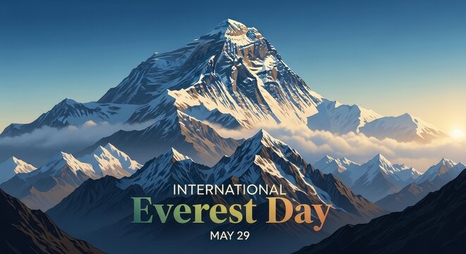Mount everest celebration banner for international everest day may 29