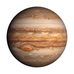 Obraz premium Planet jupiter in space with colorful stripes isolated on transparent background