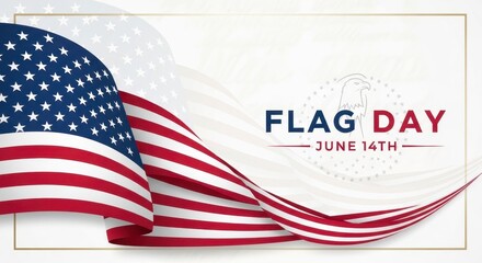 Obraz premium Flag day celebration with waving american flag design