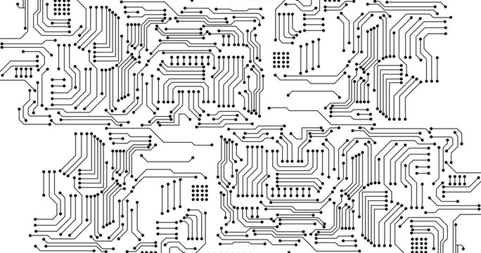 Motherboard technology and future design for black circuit and white background. Vector eps10