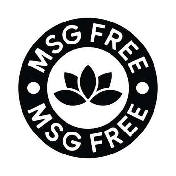msg free label with lotus flower black and white circular icon