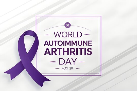 World autoimmune arthritis day with purple ribbon autoimmune disease arthritis