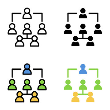 Organization structure icon collection of various styles for design branding, print and digital media