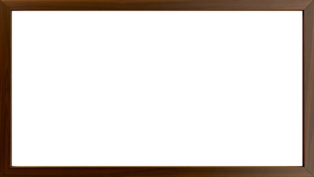Mahogany wood frame with premium texture, minimalist for summer design and lifestyle, transparent PNG background, versatile and elegant for Photo Framing and Vacation Signage.
