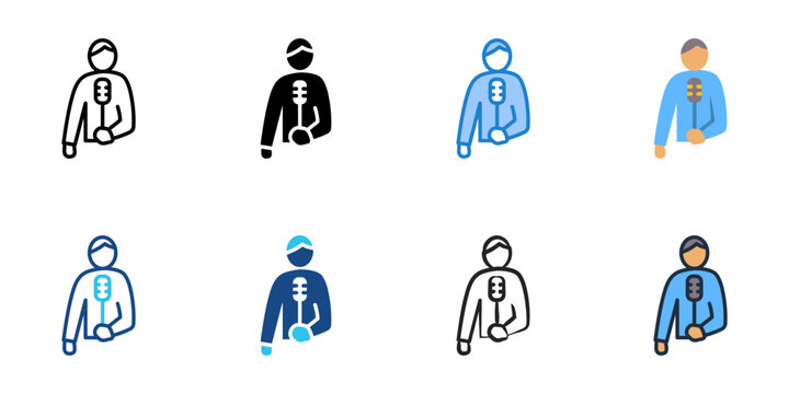 Host icons set multiple style collection. Editable stroke 
