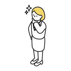 Fototapeta premium アイソメトリックイラスト：自慢するスーツ女性