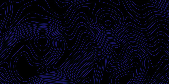 Blue wavy lines abstract background. Trendy psychedelic retro style backdrop. Waves, swirl and twirl pattern. Twisted distorted vector texture.