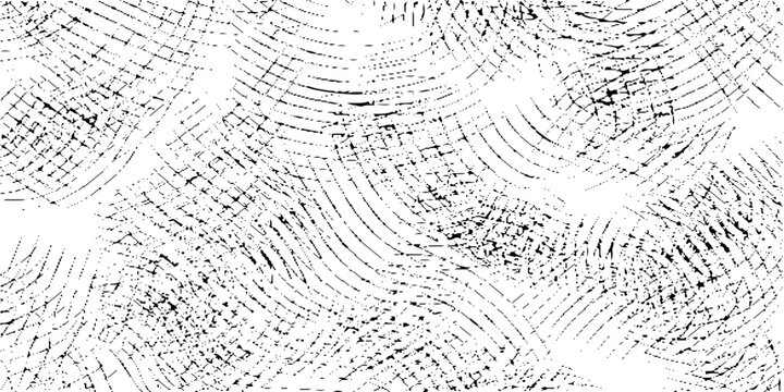 Black and white abstract fingerprint background with grunge texture and circular patterns