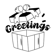 Flat style sticker of gift greetings © creativestall