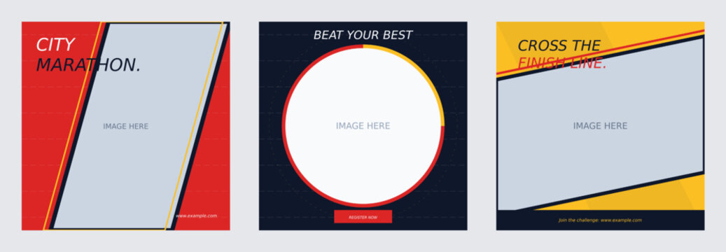 Sports Marathon Event and Running Competition Design Template