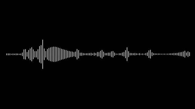 audio waveform spectrum animation. music equalizer rhythm bars frequency meter, line digital minimalist sound wave animation on transparent background, audio wave visualization voice record