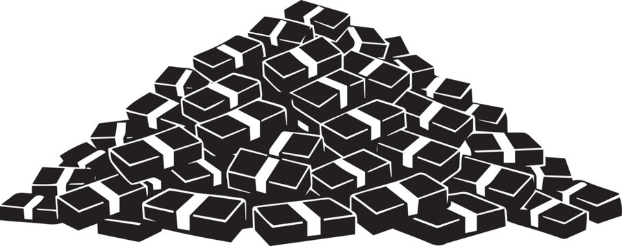 Pile of black money bundles Vector