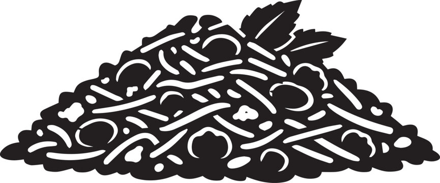 Black silhouette of a pile of spaghetti Vector