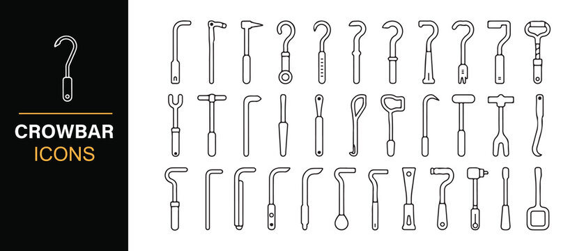 Hardware Repair and Crowbar Illustration Set