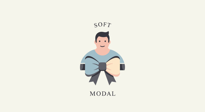 Man wearing oversized bow tie with soft modal text