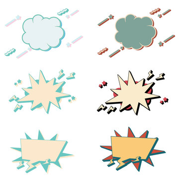 Comic pop speech bubble variety set