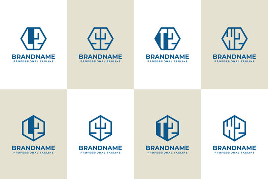 Letters LZ SZ TZ WZ Hexagon Logo Set, suitable for business with HL IL JL KL initials
