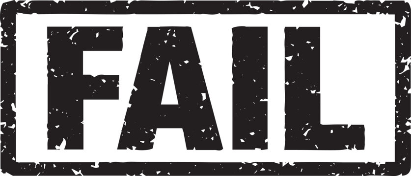 Black fail stamp with distressed texture Vector